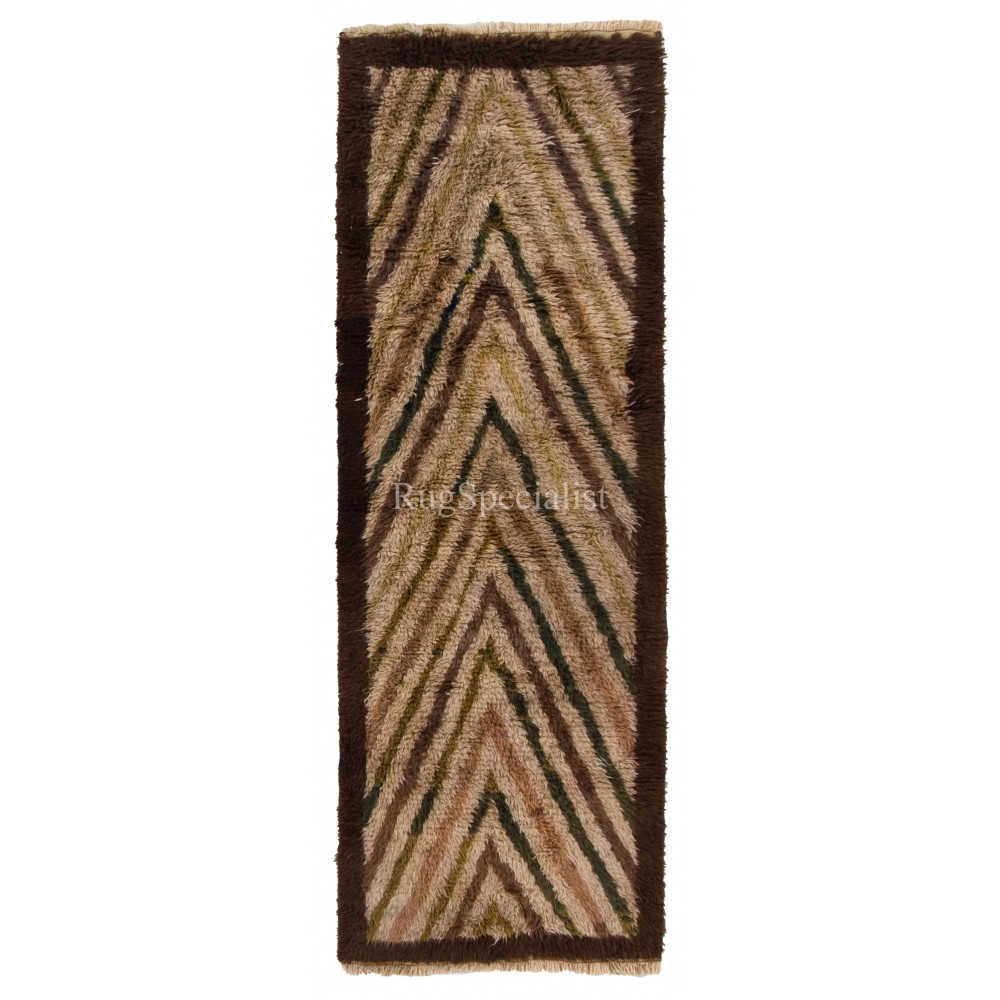 Handmade Tulu Runner Rug with Rising Arches. 100% Natural Wool. Custom Options Available