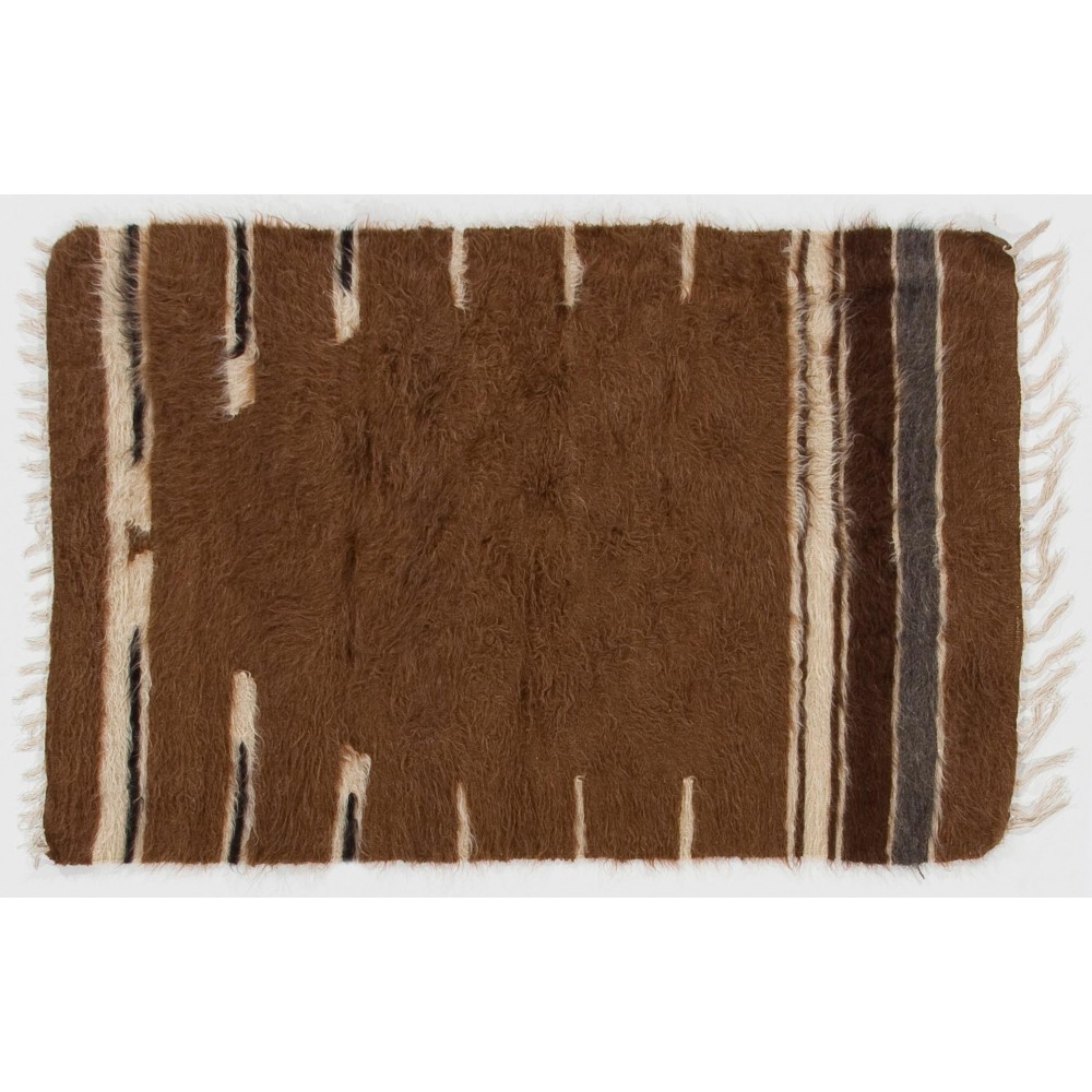 Soft Mohair Wool Kilim Rug. Floor Covering & Wall Hanging. Kurdish Sofa Throw. Vintage Bed Cover. Turkish Blanket