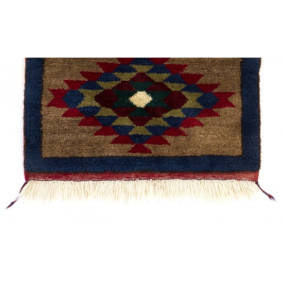 Vintage Mid-Century Hand-knotted Wool Tulu Accent Rug
