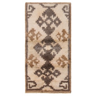 Modern Hand-knotted Tulu Rug, 100% Natural Wool. Moroccan Azilal Style Carpet