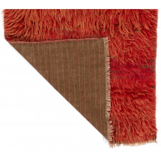 Solid Red Color Handmade Tulu Rug, 100% Wool. Custom Options Available