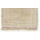 Minimalist Vintage Turkish "Tulu" Rug made of Natural Undyed Wool