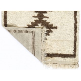 Moroccan Berber Style Tulu Rug, 100% Natural Wool. Hand-knotted Beni Ourain Carpet. Custom Options Available