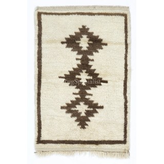 Moroccan Berber Style Tulu Rug, 100% Natural Wool. Hand-knotted Beni Ourain Carpet. Custom Options Available