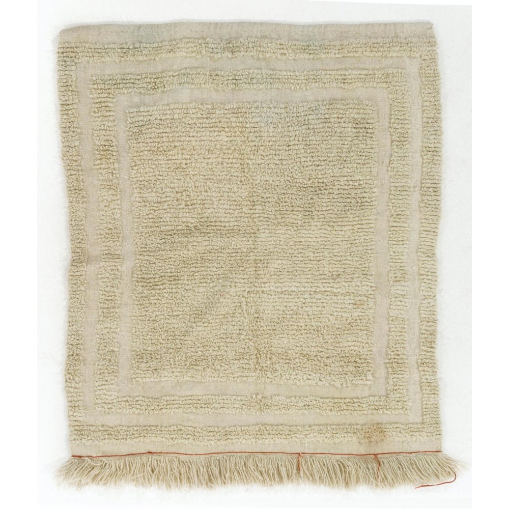 Minimalist Anatolian Tulu Rug in Natural Wool, Custom Options Available