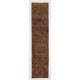 Distressed Vintage Hand-knotted Turkish Runner Rug Over-dyed in Brown Color