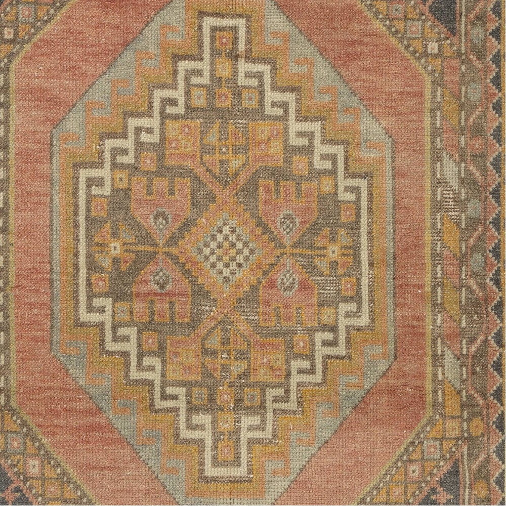 Vintage Handmade Turkish Village Rug with Subtle Colors, Soft Wool Pile