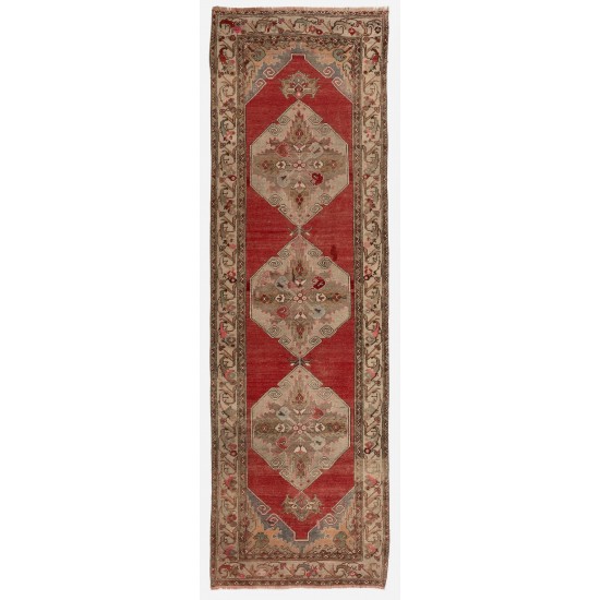 Antique Turkish Oushak Runner.  One of a kind Wool Rug. 