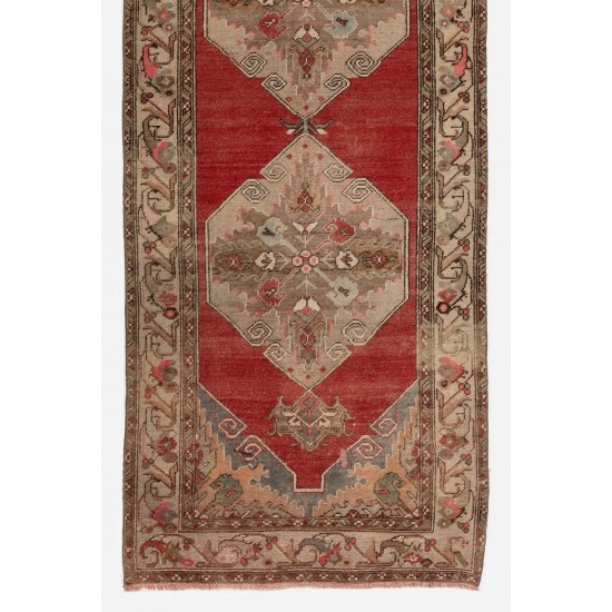 Antique Turkish Oushak Runner.  One of a kind Wool Rug. 