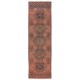 One of a Pair Handmade Anatolian Runner Rug. Vintage Wool Hallway Carpet