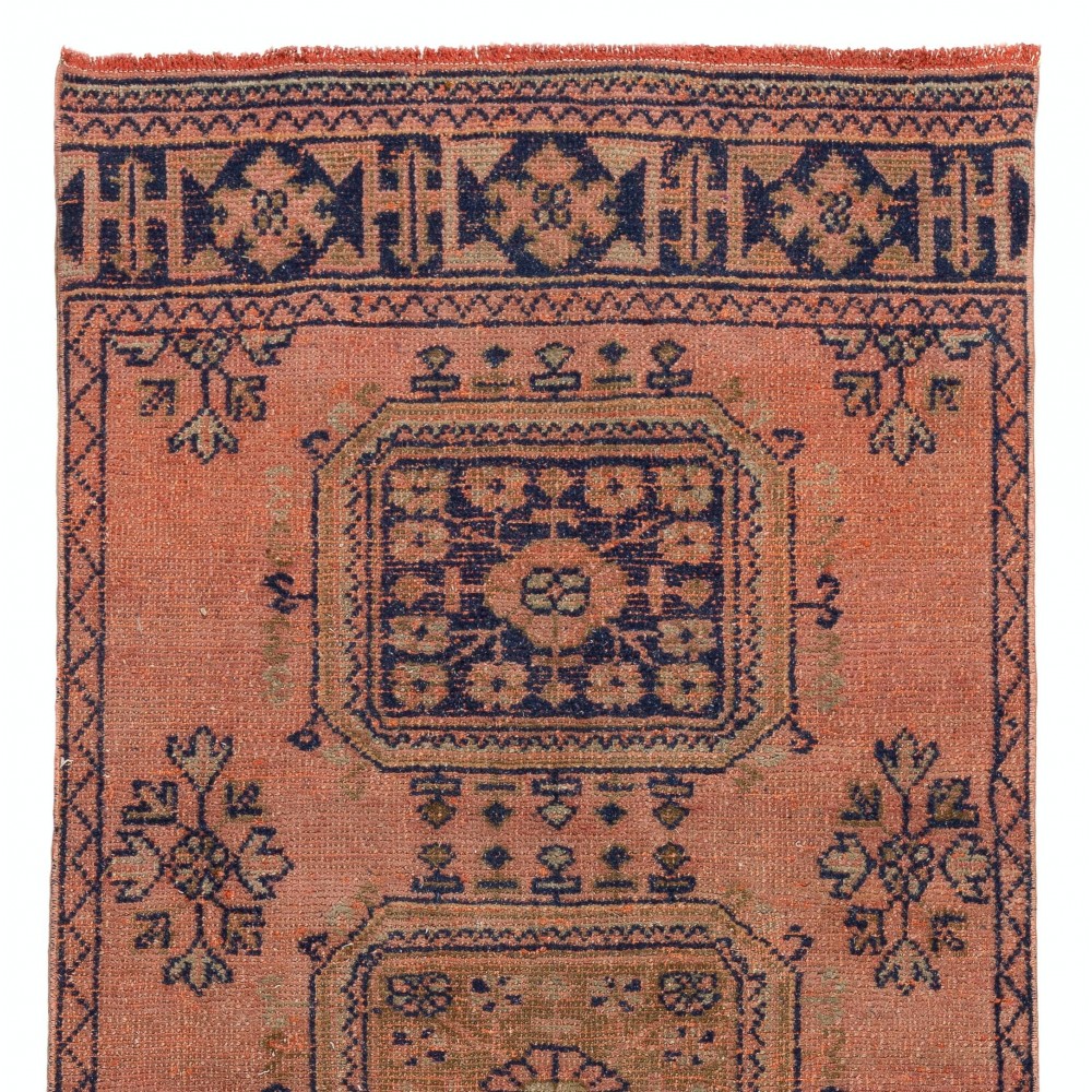 One of a Pair Handmade Anatolian Runner Rug for Hallway. Vintage Corridor Carpet, 100% Wool