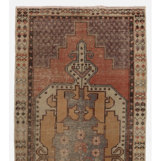 One-of-a-Kind Handmade Vintage Anatolian Tribal Rug, circa 1950