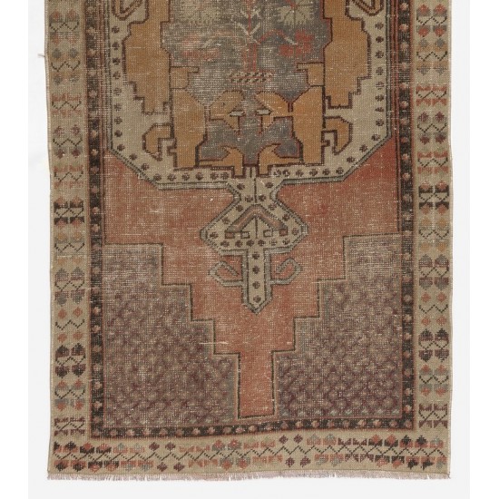 One-of-a-Kind Handmade Vintage Anatolian Tribal Rug, circa 1950