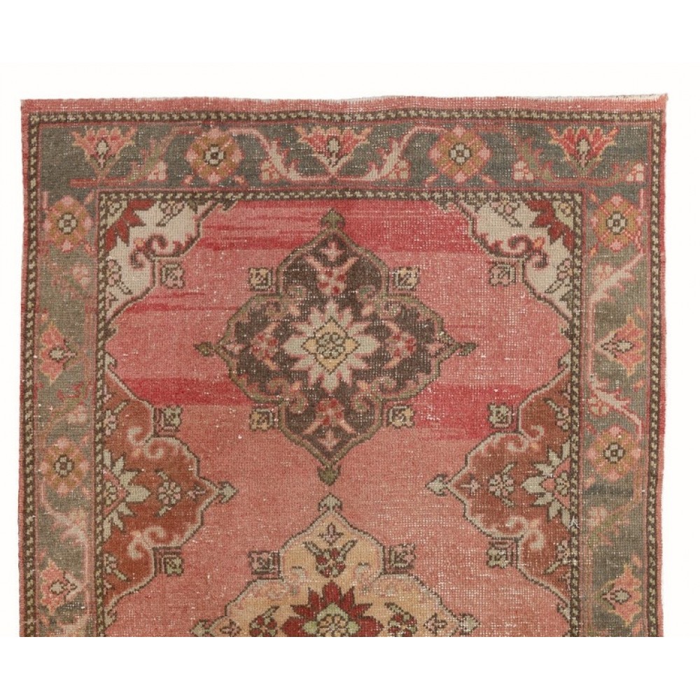 Vintage Handmade Oushak Rug, Soft Earthy Colors, Wool Carpet, Floor Covering