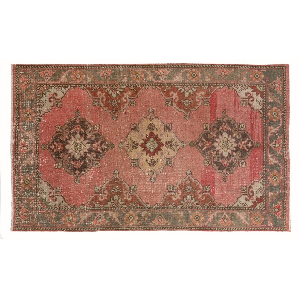 Vintage Handmade Oushak Rug, Soft Earthy Colors, Wool Carpet, Floor Covering