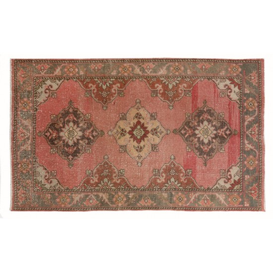Vintage Oushak Rug, Soft Earthy Colors, Wool Carpet, Floor Covering