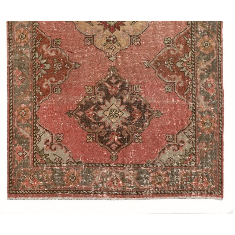 Vintage Handmade Oushak Rug, Soft Earthy Colors, Wool Carpet, Floor Covering