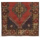 Vintage Handmade Turkish Village Rug, 100% Wool, One of a Kind