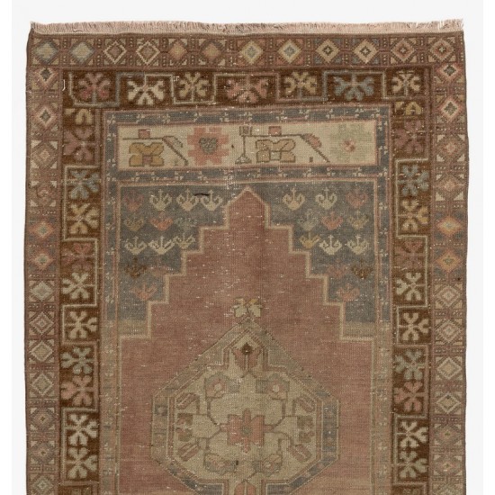 Hand-Knotted Vintage Central Anatolian Rug