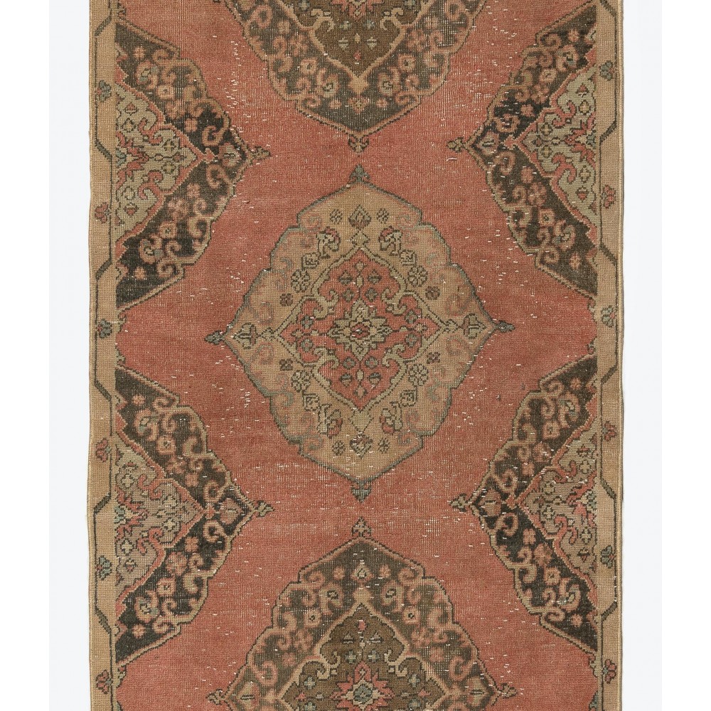 Authentic Handmade Vintage Turkish Village Runner Rug for Hallway