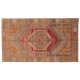 Vintage Handmade Turkish Rug with Soft Wool Pile in Warm Colors