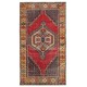 Vintage Hand-knotted Turkish Wool Accent Rug in Vibrant & Warm Colors