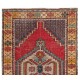 Vintage Hand-knotted Turkish Wool Accent Rug in Vibrant & Warm Colors