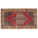 Vintage Hand-knotted Turkish Wool Accent Rug in Vibrant & Warm Colors