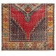 Vintage Hand-knotted Turkish Wool Accent Rug in Vibrant & Warm Colors