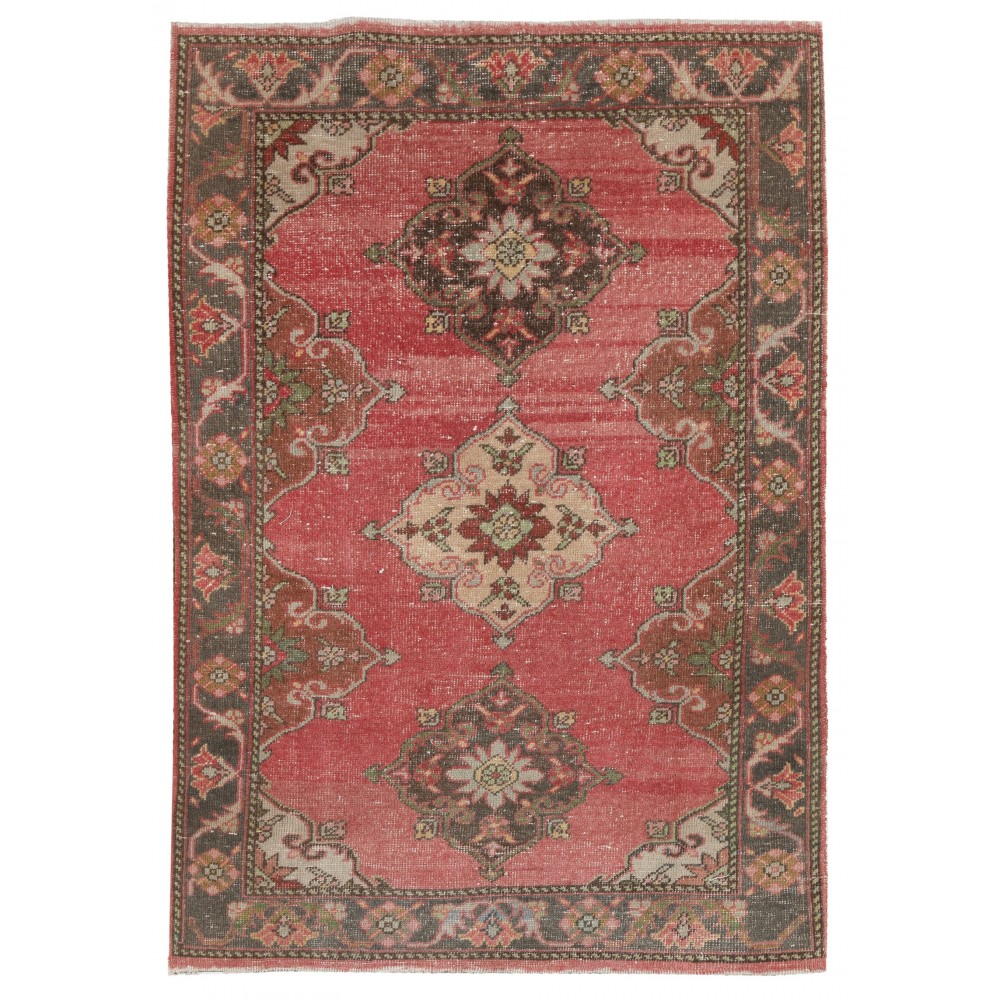 Handmade Vintage Turkish Village Rug