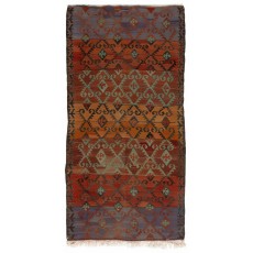 Vintage Turkish Kilim with Geometric Design. %100 Wool