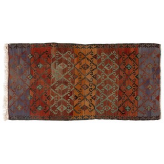 Vintage Turkish Kilim with Geometric Design. %100 Wool