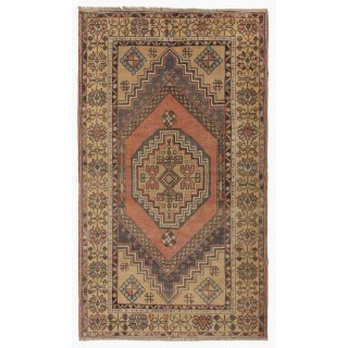 Vintage Oriental Rug Handmade Wool Carpet with Tribal Style