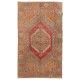 Traditional Vintage Hand-Knotted Turkish Accent Rug with Tribal Style