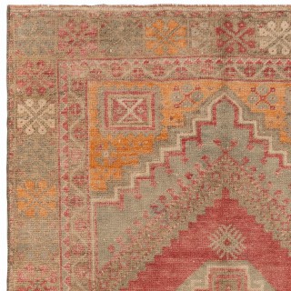 Traditional Vintage Hand-Knotted Turkish Tribal Accent Rug Traditional Vintage Hand-Knotted Turkish Tribal Accent Rug