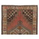 Vintage Hand-Knotted Turkish Village Rug with Medallion Design