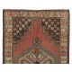 Hand-Knotted Vintage Turkish Village Rug with Medallion Design