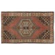 Hand-Knotted Vintage Turkish Village Rug with Medallion Design