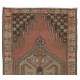 Hand-Knotted Vintage Turkish Village Accent Rug, Organic Wool Carpet