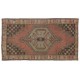 Hand-Knotted Vintage Turkish Village Accent Rug, Organic Wool Carpet