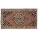 Hand-Knotted Vintage Turkish Village Accent Rug, Organic Wool Carpet