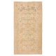 Hand-Knotted Floral Design Vintage Turkish Accent Rug in Neutral Colors