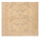 One of a pair Hand-Knotted Floral Design Vintage Turkish Accent Rug in Neutral Colors