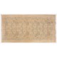 One of a pair Hand-Knotted Floral Design Vintage Turkish Accent Rug in Neutral Colors