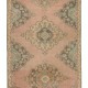 Vintage Central Anatolian Wool Runner Rug in Faded Coral and Light Blue