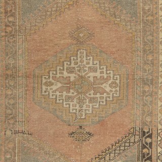 Vintage Hand-knotted Turkish Village Rug in Soft Colors, 100% Wool Vintage Hand-knotted Turkish Village Rug in Soft Colors, 100% Wool