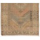 Vintage Hand-knotted Turkish Village Rug in Soft Colors, 100% Wool