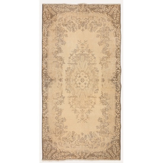 Hand-knotted Vintage Turkish Area Rug in Neutral Earthy Colors