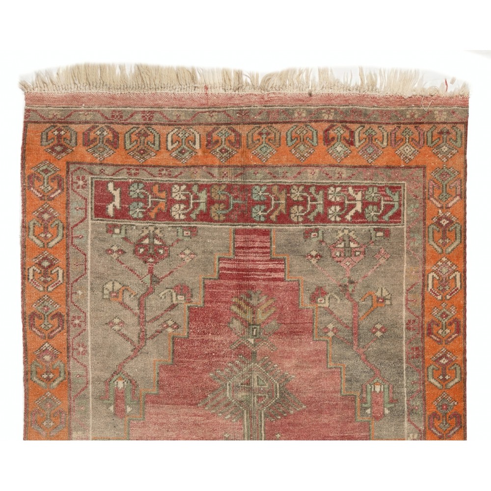 Mid-20th Century Handmade Anatolian Village Rug, Wool Floor Covering