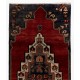 Vintage Hand-Knotted Turkish Wool Rug in Red & Dark Navy Color, circa 1960